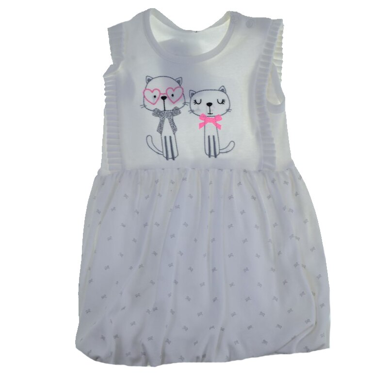 Rochita de vara pentru fete Bobas 3155-1, Alb, 74 cm