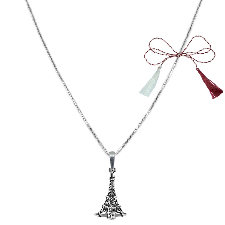 Martisor személyre szabott ezüst lánc Eiffel-torony medál 9593VEN420 Dras 55 cm ezüst