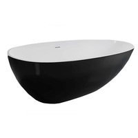 cada de baie ego-ray 170 cm free-standing design modern compozit mineral interior alb mat exterior negru lucios imagen 54_0_
0