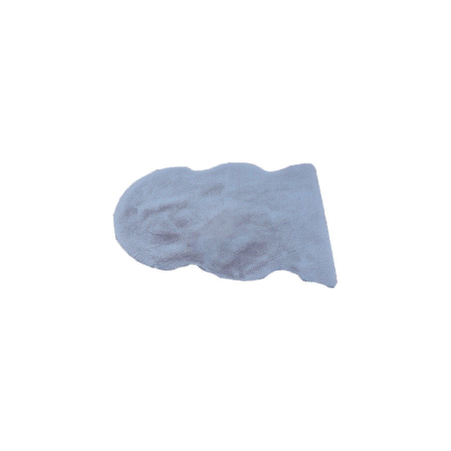 Covor pufos tip blana ecologica de iepure, DR2, 50x80 cm, 1000 g/m², albastru