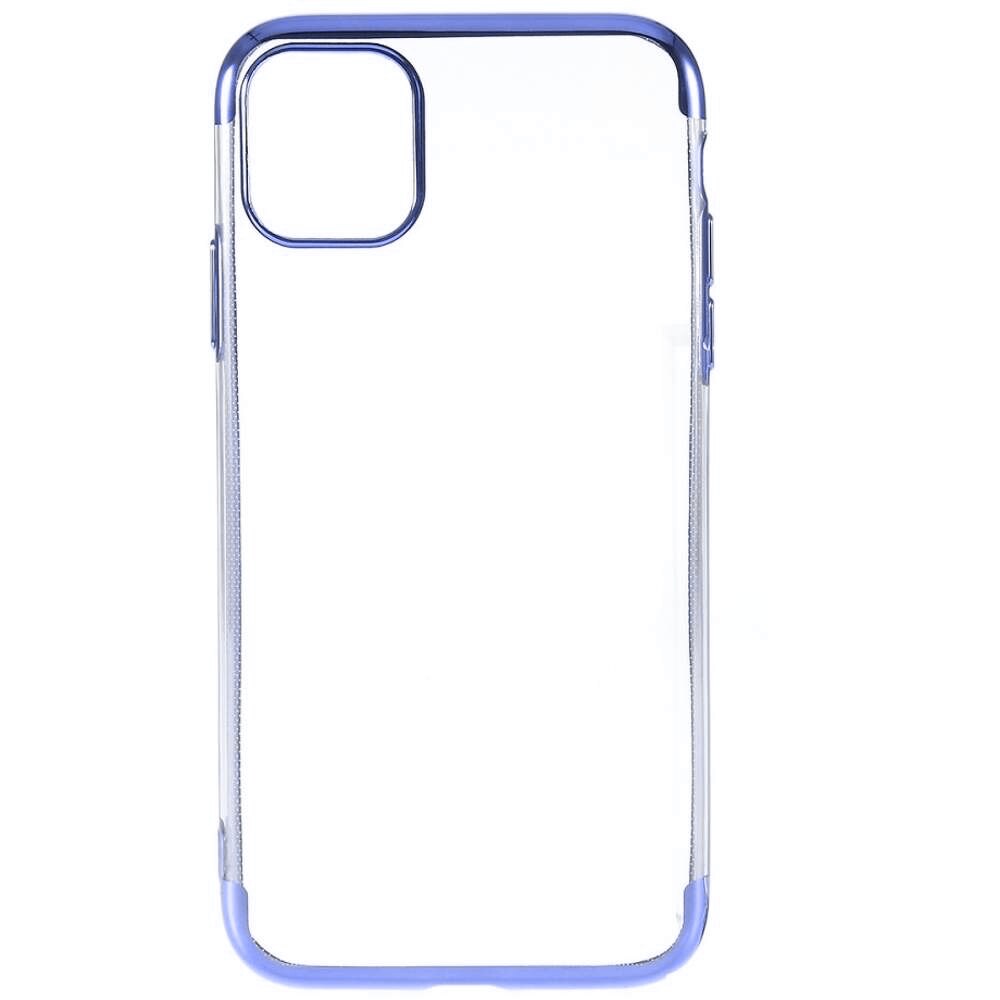 Husa Clear Color Case Gel TPU Electroplating Frame Cover Pentru IPhone XS / IPhone X, Culoarea Albastru