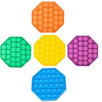 Set Family Pack, 5 x Jucarie POP IT!, antistres, din silicon, octogon - Krista® Set Family Pack, 5 x Jucarie POP IT!, antistres, din silicon, octogon - Krista®
