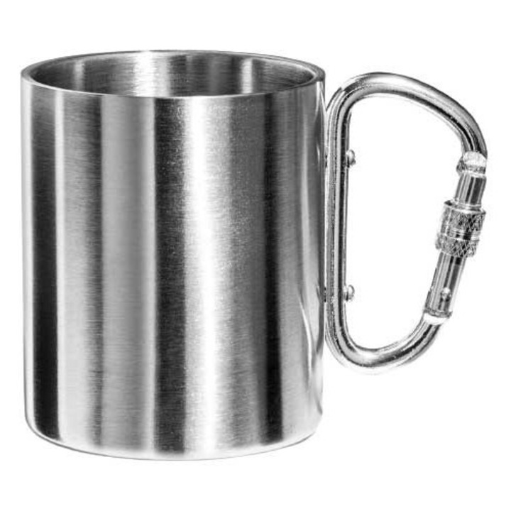OEM Kiránduló bögre, karabinerrel, 300 ml