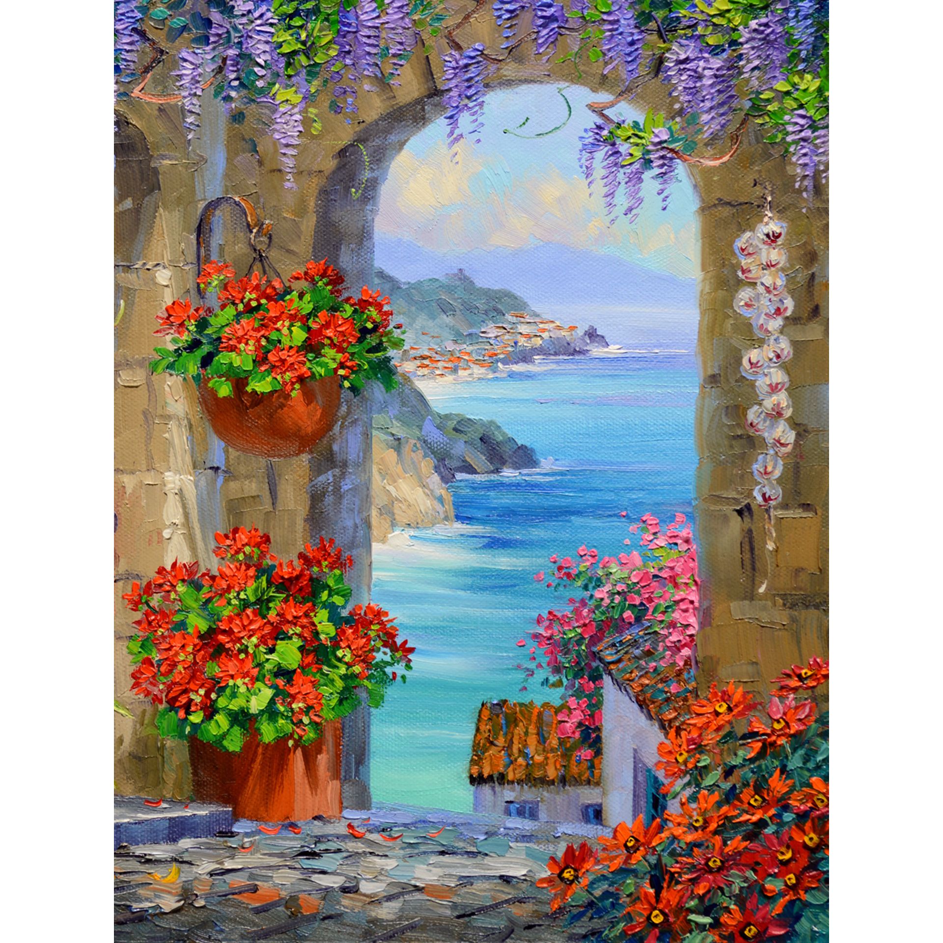 Set Pictura pe numere 70x90 cm, Panza din bumbac (PDP-1019), fara rama