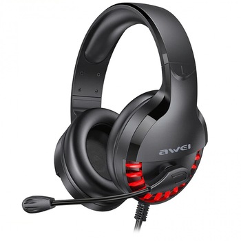 Casti gaming Awei ES-770i, cu microfon, Negre Casti gaming Awei ES-770i, cu microfon, Negre