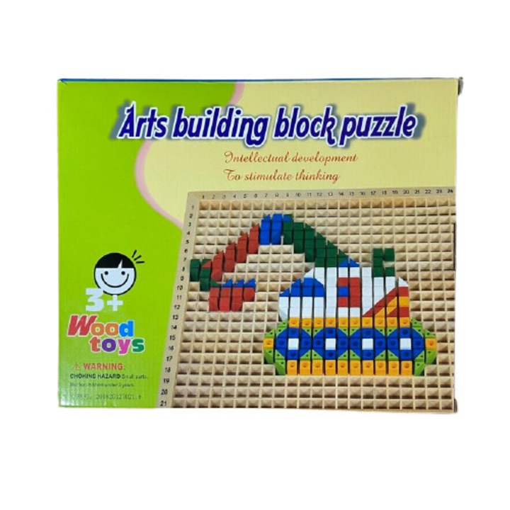 Set de constructie din lemn, set Arts Mozaic, multicolor