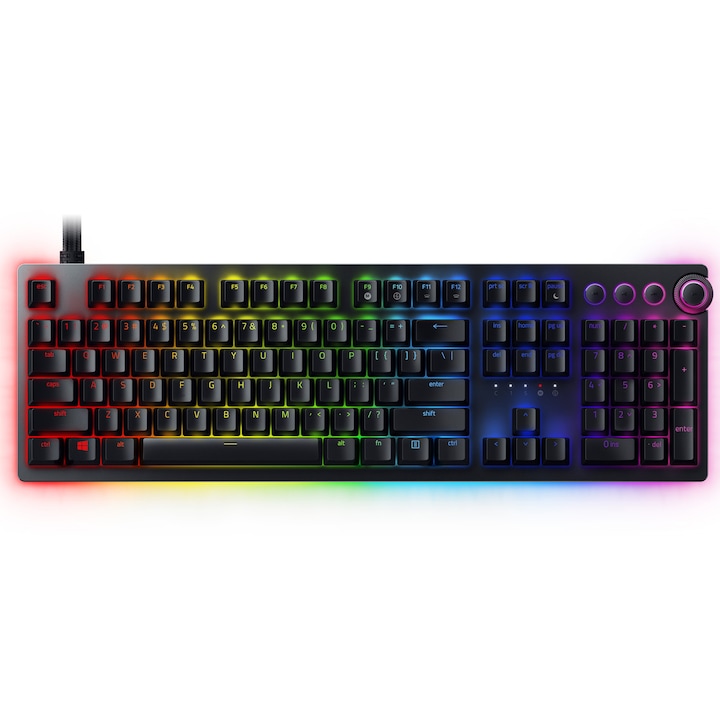 Tastatura gaming mecanica Razer Huntsman V2 Analog, switch optic analog progresiv, Iluminare Chroma RGB, Negru