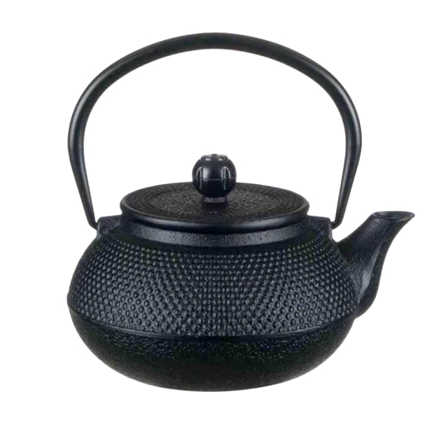 Ceainic din Fonta cu Infuzor si capac 600 ml, negru, Tea Pray Love