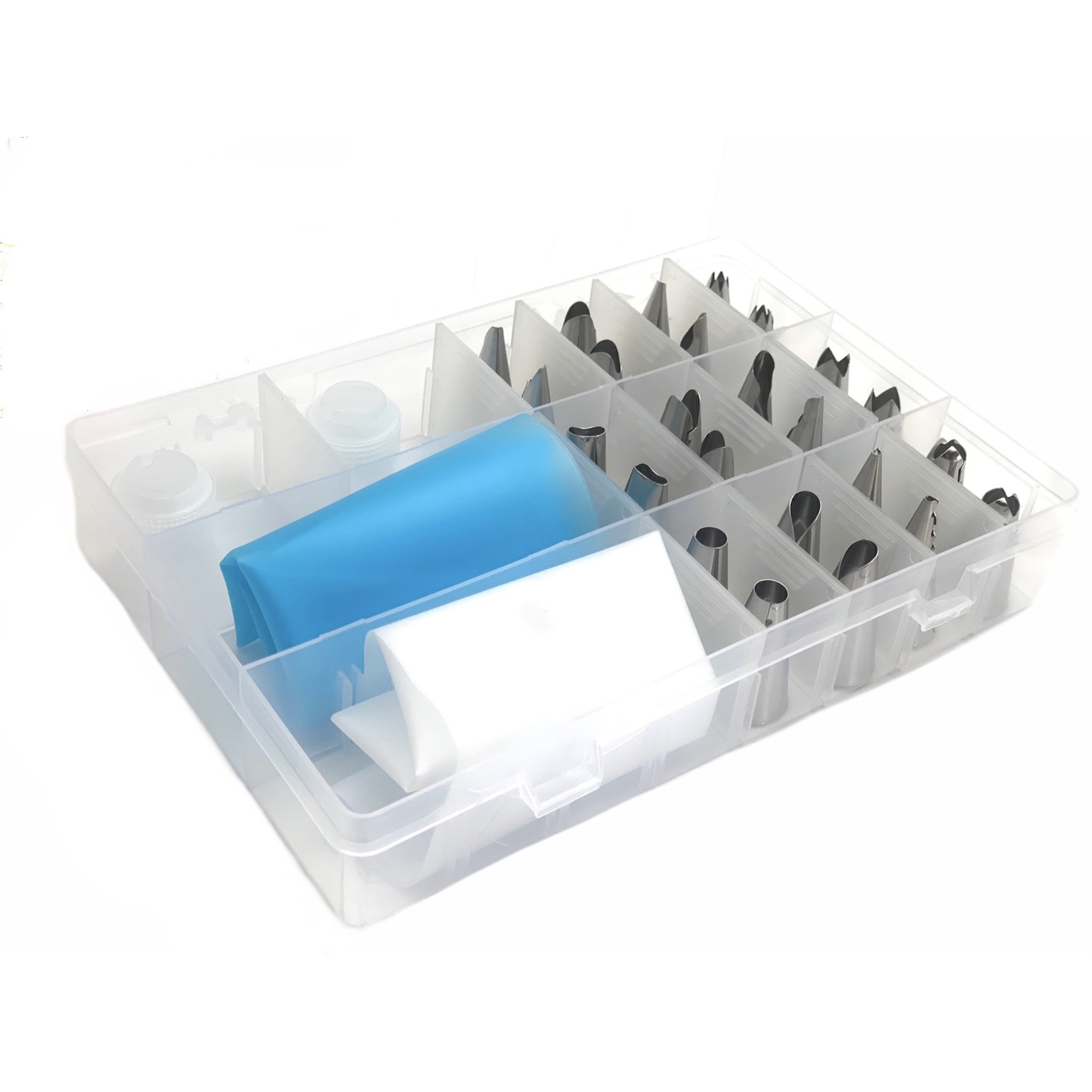 Set 2 pungi pentru ornat prajituri , tort, 24 capete diferite + cutie de depozitare