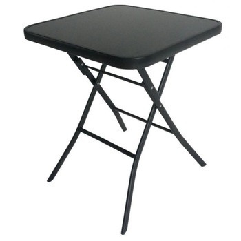 Masa patrata pentru gradina, IMK, 60 x 70 cm, neagra, pliabila, blat sticla securizata Masa patrata pentru gradina, IMK, 60 x 70 cm, neagra, pliabila, blat sticla securizata