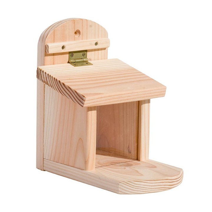 Casuta pentru veverita, hranitor cantina, lemn masiv, 215 x 170 x 230 mm, Natural Timber