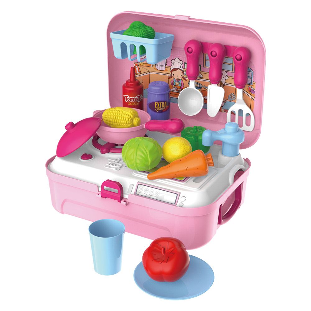 Set de joaca bucatarie in rucsac Bowa Kitchen 24 piese