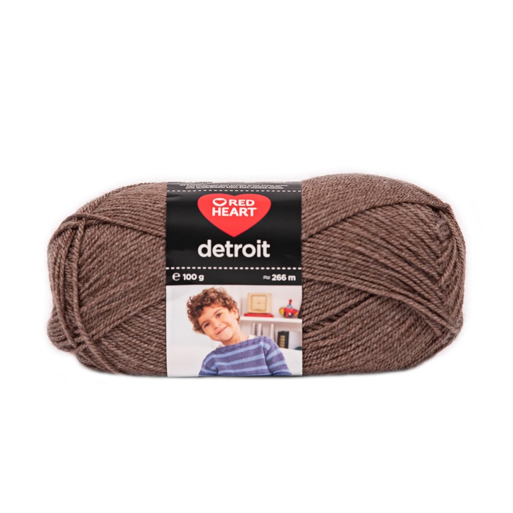 Textil cérna Red Heart Detroit 98324, horgoláshoz és kötéshez, akril, barna, 266 m