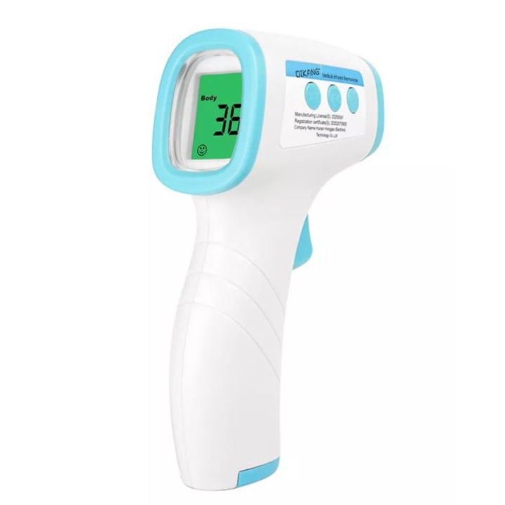 Érintés nélküli infrás hőmérő, lázmérő, LCD kijelzővel HG01 V2