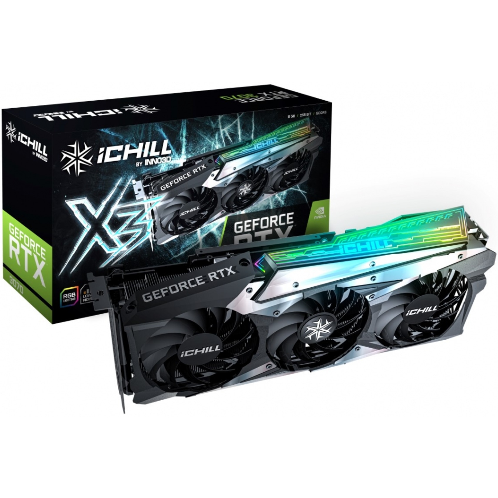 Placa video Inno3D GeForce® RTX™ 3070 ICHILL X3, 8GB GDDR6, 256