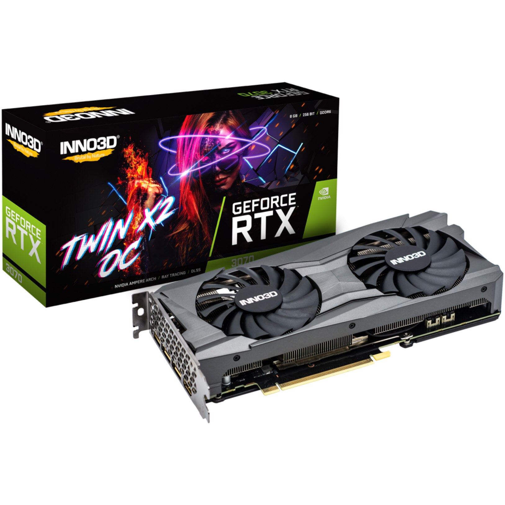 Placa video Inno3D GeForce® RTX™ 3070 TWIN X2 OC, 8GB GDDR6, 256