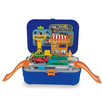 Set de joaca benzinarie cu masinute in rucsasc Bowa Petrol, 20 piese Set de joaca benzinarie cu masinute in rucsasc Bowa Petrol, 20 piese