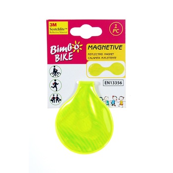 Magnet reflectorizant pentru bicicleta Bimbo Bike, verde Magnet reflectorizant pentru bicicleta Bimbo Bike, verde