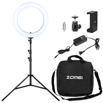 Lampa circulara LED Zomei, Ring Light cu trepied, geanta, 58W, 18 inch, 48cm Lampa circulara LED Zomei, Ring Light cu trepied, geanta, 58W, 18 inch, 48cm