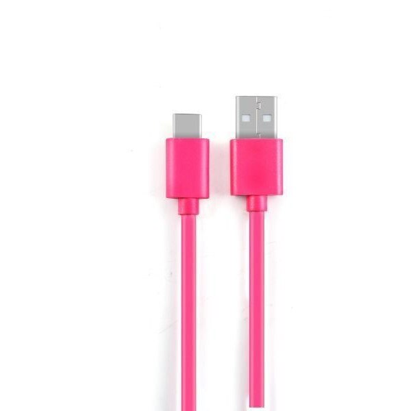 Cablu de incarcare rapida si transfer de date, 1m, USB-C, EVTrend®, pentru telefon sau tableta Android, conector USB, conector USB-C, Roz