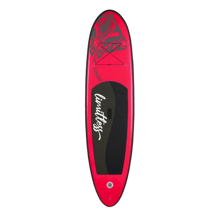 Set placa gonflabila Stand Up Paddle Board Maona, ECD Germany, 308 x 76 x 10 cm, rosu, pana la 120 kg