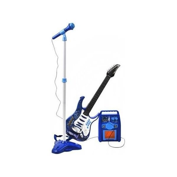 Set chitara, amplificator si microfon, Iso Trade, Albastru