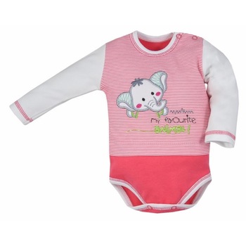 Body cu maneca lunga pentru fete Koala Oli 04-193CO, Coral 80 cm Body cu maneca lunga pentru fete Koala Oli 04-193CO, Coral 80 cm