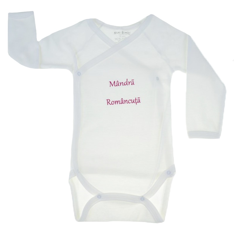 Body cu maneca lunga pentru fete Mini Bimbi BMB3, Crem, 74 cm