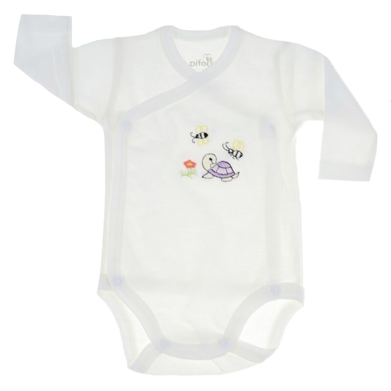 Body cu maneca lunga pentru bebelusi Pifou Model 10 ML10C, Crem, 54-58 cm