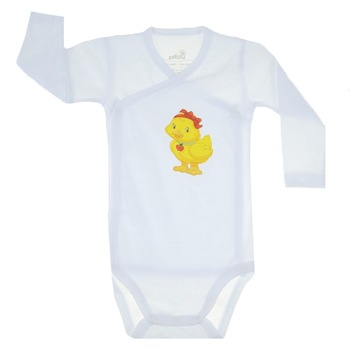 Body cu maneca lunga pentru bebelusi Pifou Model 10 ML10AB, Alb, 66-70 cm Body cu maneca lunga pentru bebelusi Pifou Model 10 ML10AB, Alb, 66-70 cm