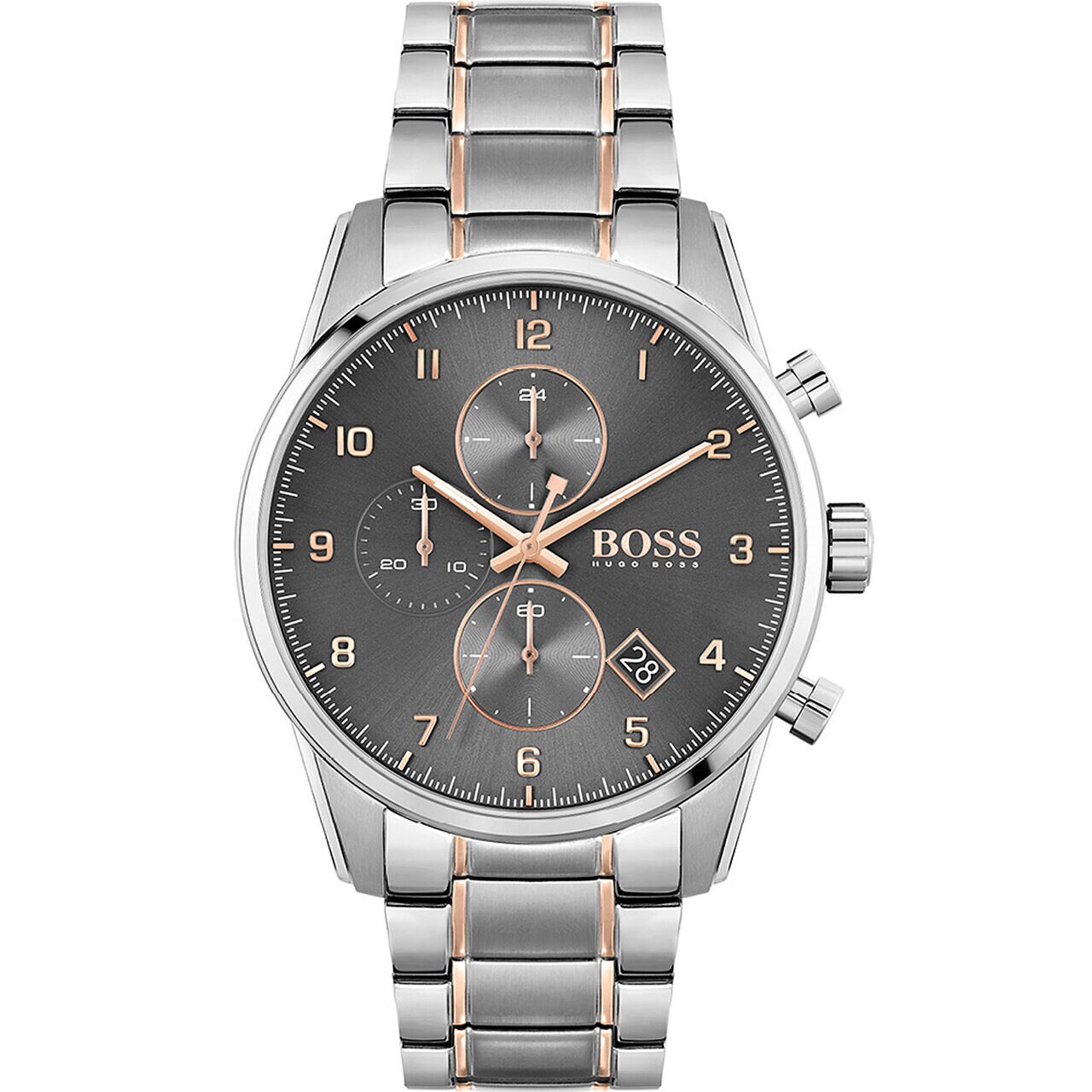 Ceas barbatesc Hugo Boss 1513789, Quartz, 44mm, 5ATM, Argintiu