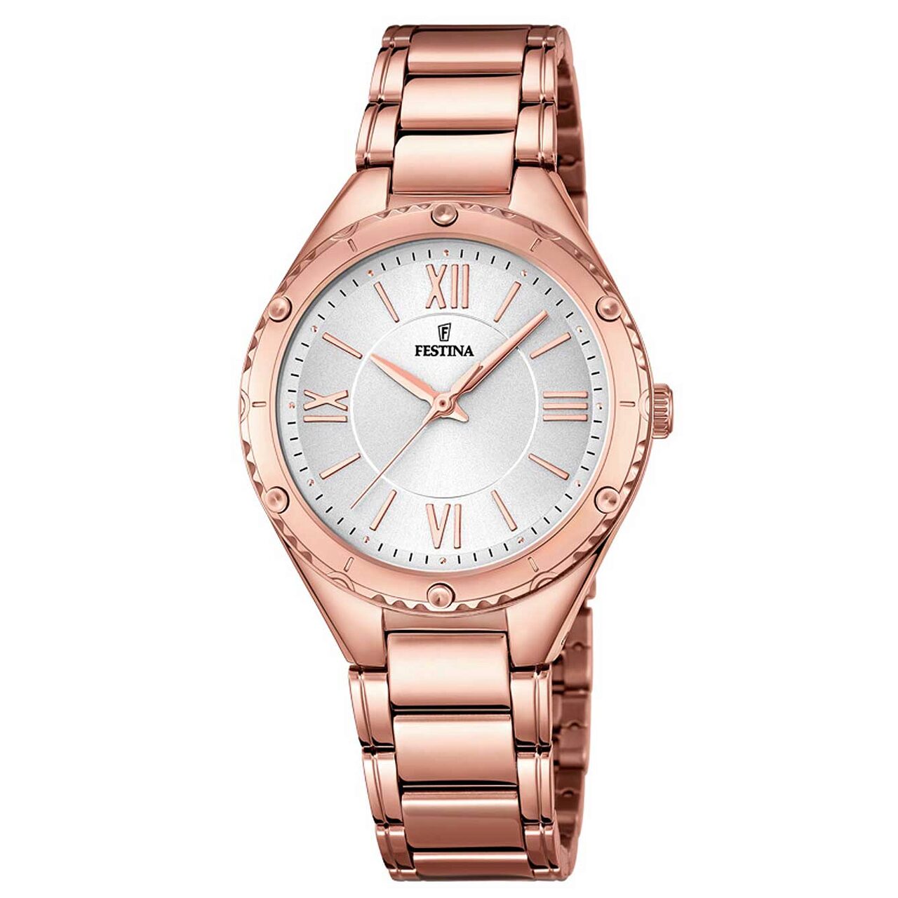 Ceas de dama Festina F16922/1, Quartz, 34mm, 5ATM, Auriu