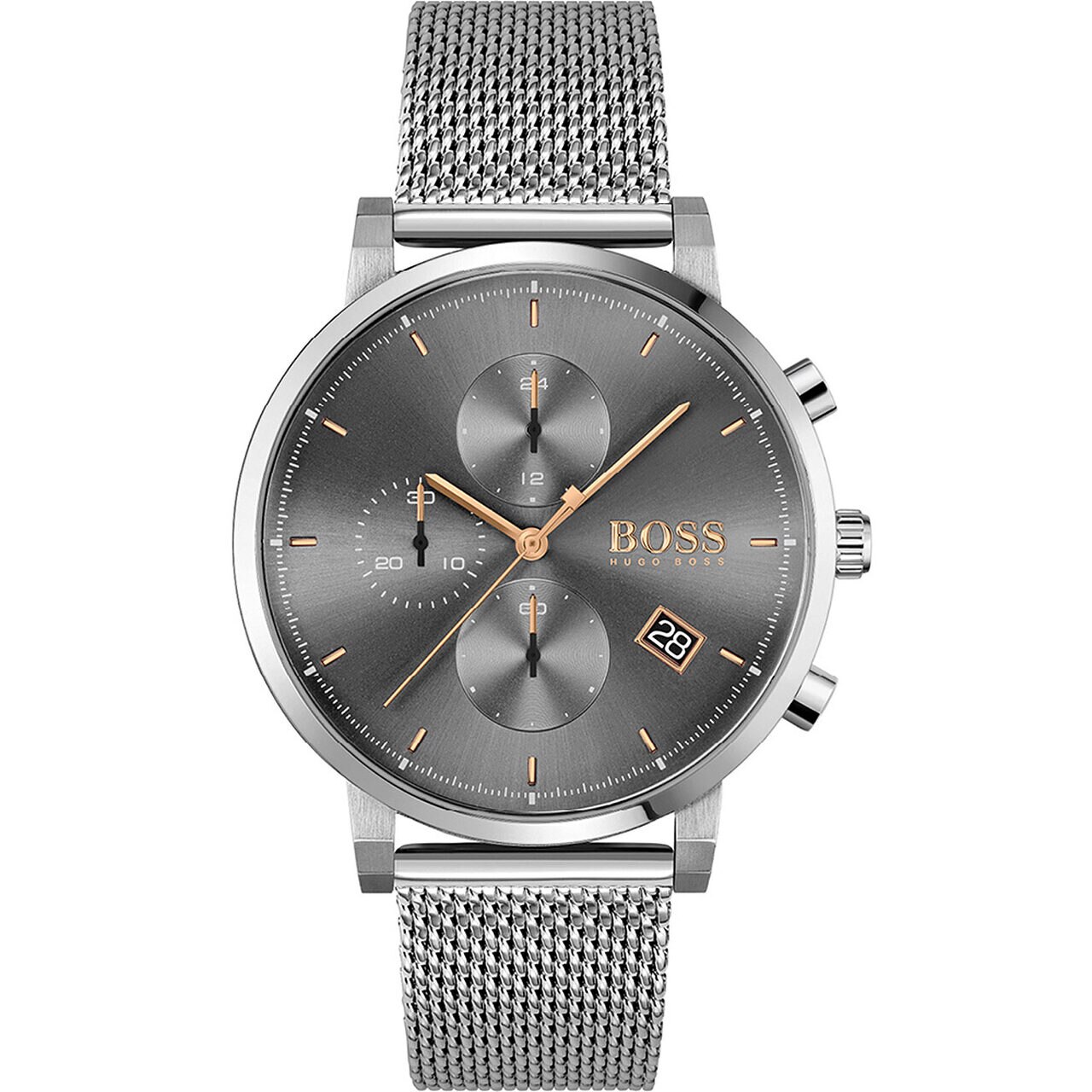 Ceas barbatesc Hugo Boss 1513807, Quartz, 43mm, 3ATM, Argintiu