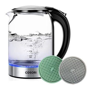 Fierbator de apa Cosori Glass Kettle CO151-GK-RBO, 2200W, 1.5L, Argintiu Fierbator de apa Cosori Glass Kettle CO151-GK-RBO, 2200W, 1.5L, Argintiu