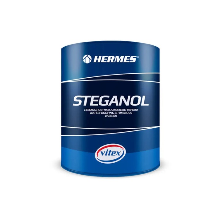Lac Asfaltic Hermes Steganol, 5 L, Hidroizolant pe Baza de Bitum
