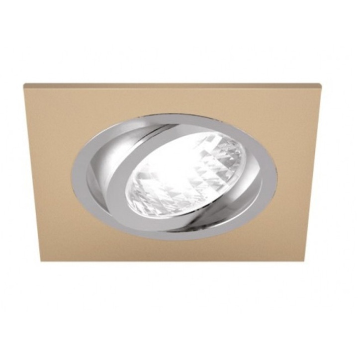 Strühm Alum négyzet alakú spot keret bézs/króm, GU10-es foglalattal