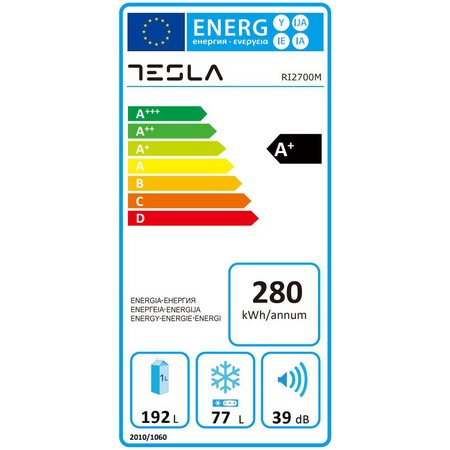 Combina frigorifica incorporabila Tesla RI2700M, 269 l, Clasa A+, Smart Frost, Low Frost, H 177.2 cm
