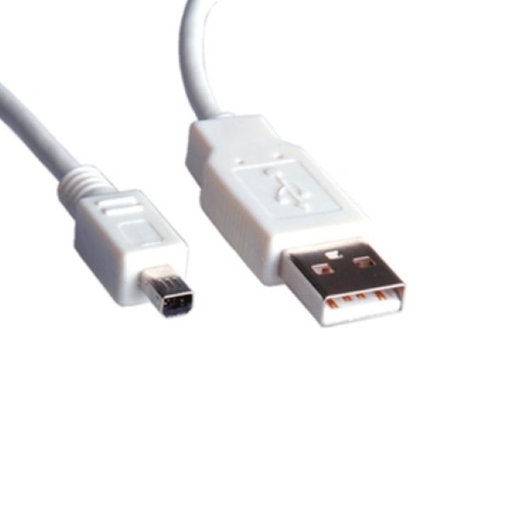 Cablu de date, Digital One, USB 2.0 tip A la mini 4 pini, 1,8 m, M/M, Alb