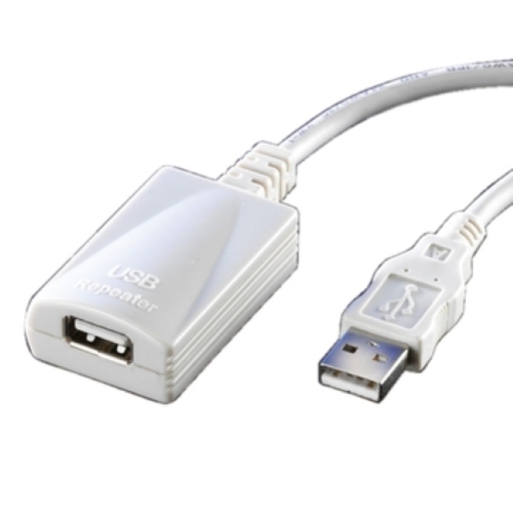 Cablu de date telefon, Digital One, USB 2.0 A - A, 5m, M/F, Alb
