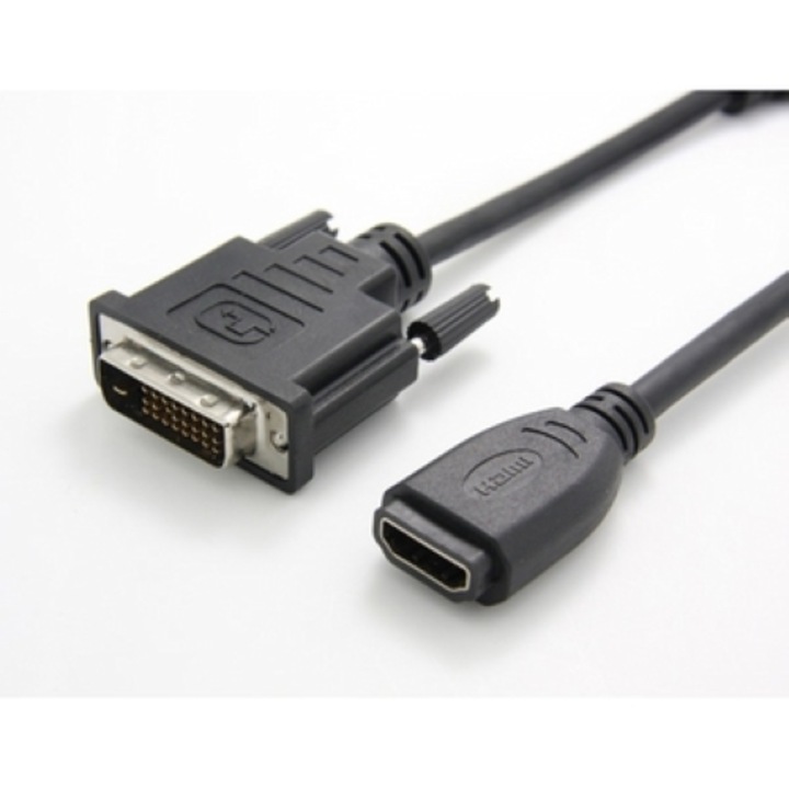 Adapter Digital One SP01196, fekete, DVI apa – HDMI anya