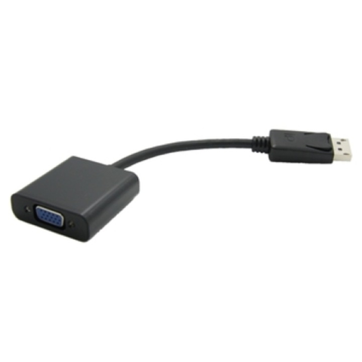 Adapter Digital One SP01198, fekete, DP M - VGA F, 20 cm