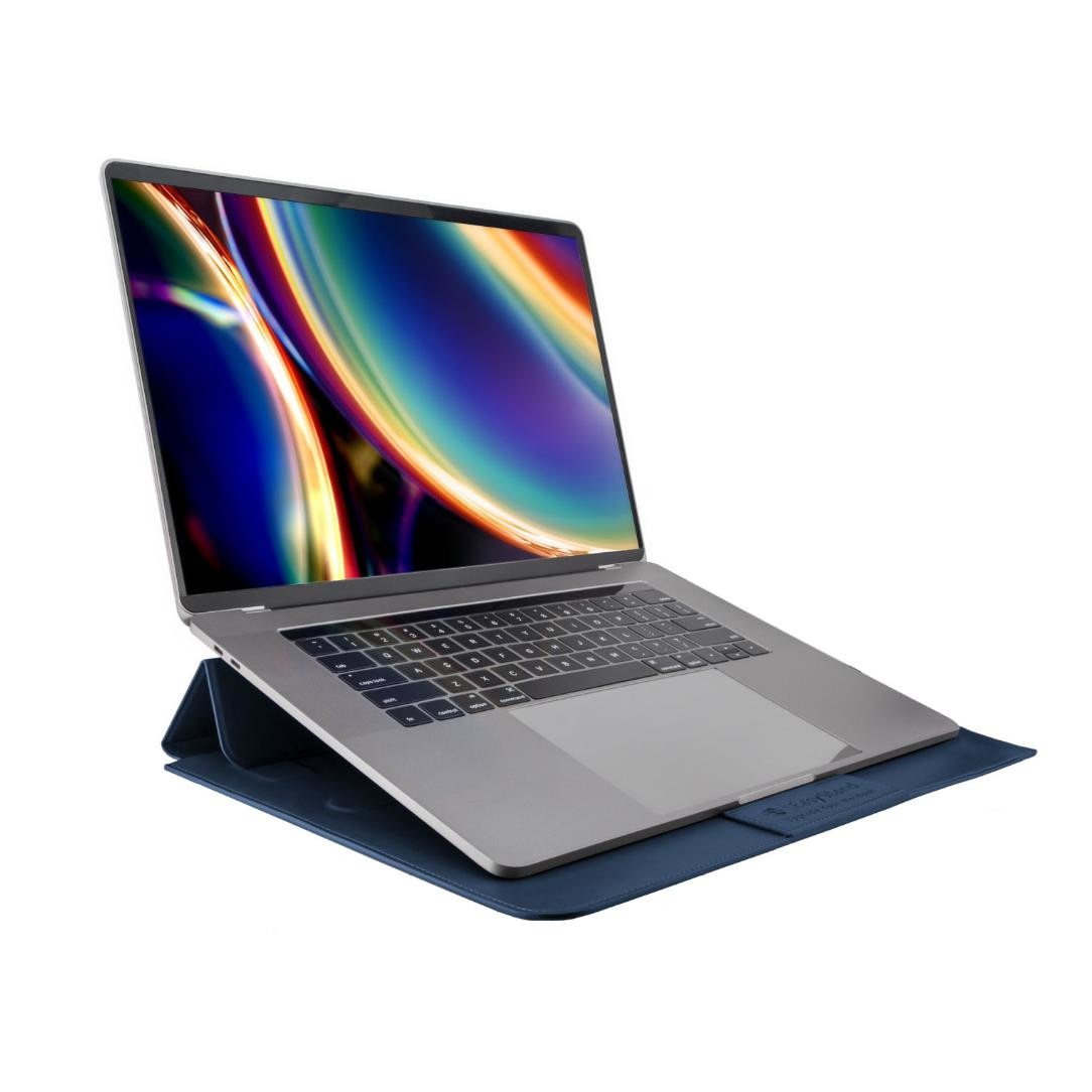 Husa din piele, SwitchEasy, EasyStand, Cu suport, Pentru MacBook Pro 15/MacBook Pro 16, Albastru