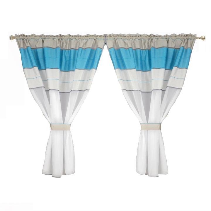 Perdea Finlanda Gri-Albastru, 300 x 160 cm