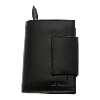 Portofel Piele Neagra pentru Femei 9x12 cm Portofel Piele Neagra pentru Femei 9x12 cm