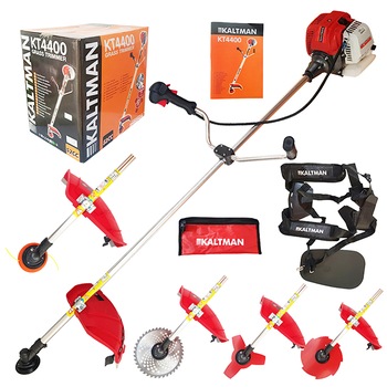 Motocoasa pe benzina , Kaltman , 4400 W , 52 CC , 5.8 Cp , 4 sisteme de taiere , 8900 rpm , accesorii incluse , Easy Start Motocoasa pe benzina , Kaltman , 4400 W , 52 CC , 5.8 Cp , 4 sisteme de taiere , 8900 rpm , accesorii incluse , Easy Start