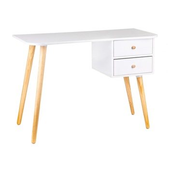 Birou modern, alb, cu doua sertare, 100x48x70 cm Birou modern, alb, cu doua sertare, 100x48x70 cm