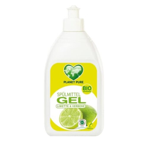 Detergent gel bio pentru vase cu lime si verbina, Planet Pure, 500ml