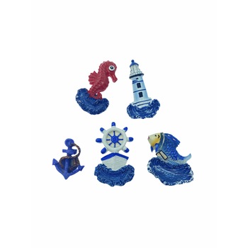 Set 5 magneti decorativi frigider, Atelier, Maritim, Ceramica Set 5 magneti decorativi frigider, Atelier, Maritim, Ceramica