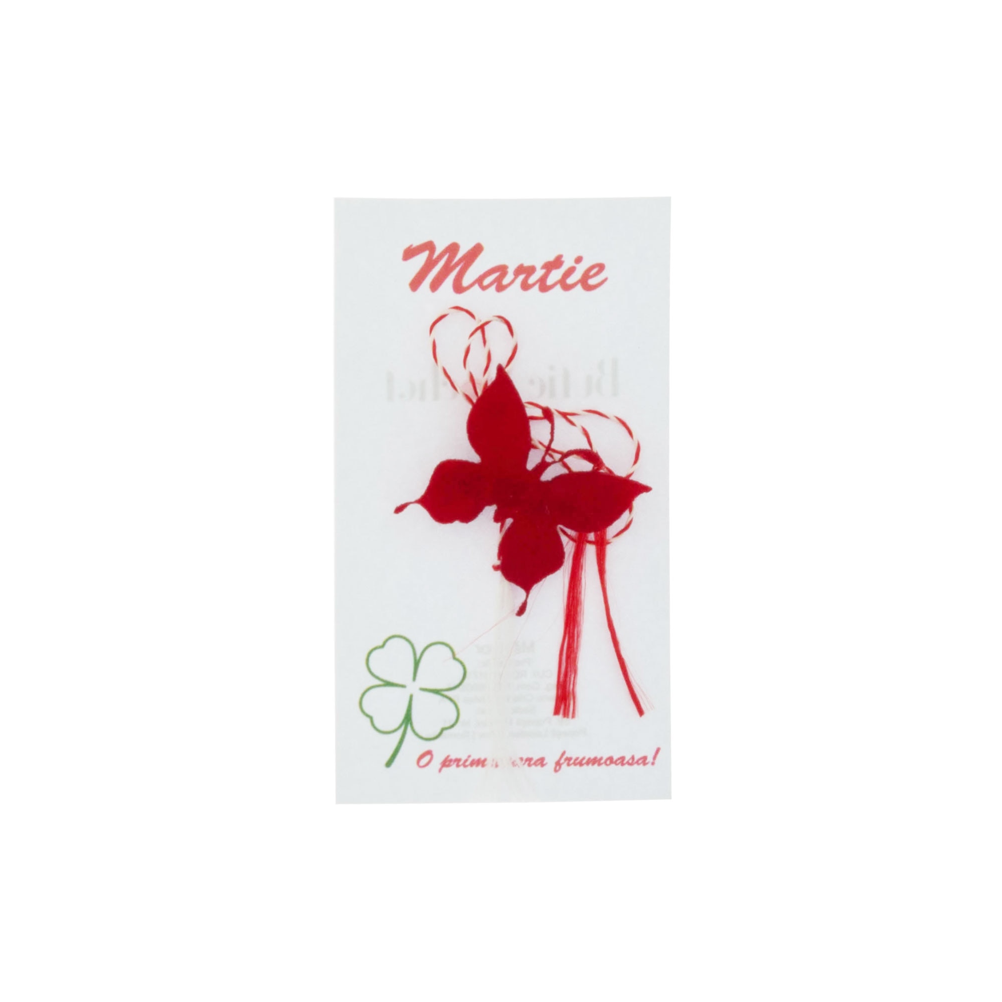 Martisor Brosa, Buticcochet, fluturas rosu, din fetru - MR499