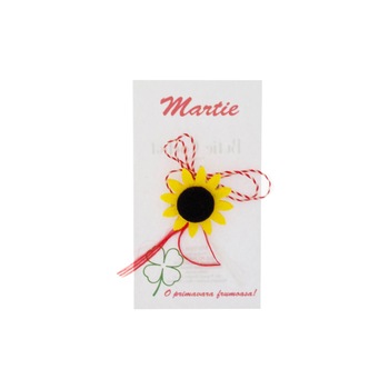 Martisor Brosa, Buticcochet, Floarea soarelui, din fetru - MR494 Martisor Brosa, Buticcochet, Floarea soarelui, din fetru - MR494